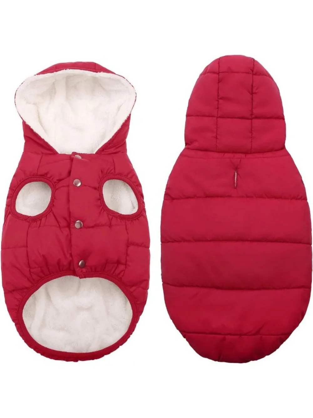 Waterproof Fleece-Lined Dog Winter Coat with Hood, Windproof Pet Jacket, XXL